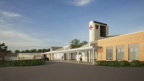 Rendering of the St. Anselm Abbey School Addition